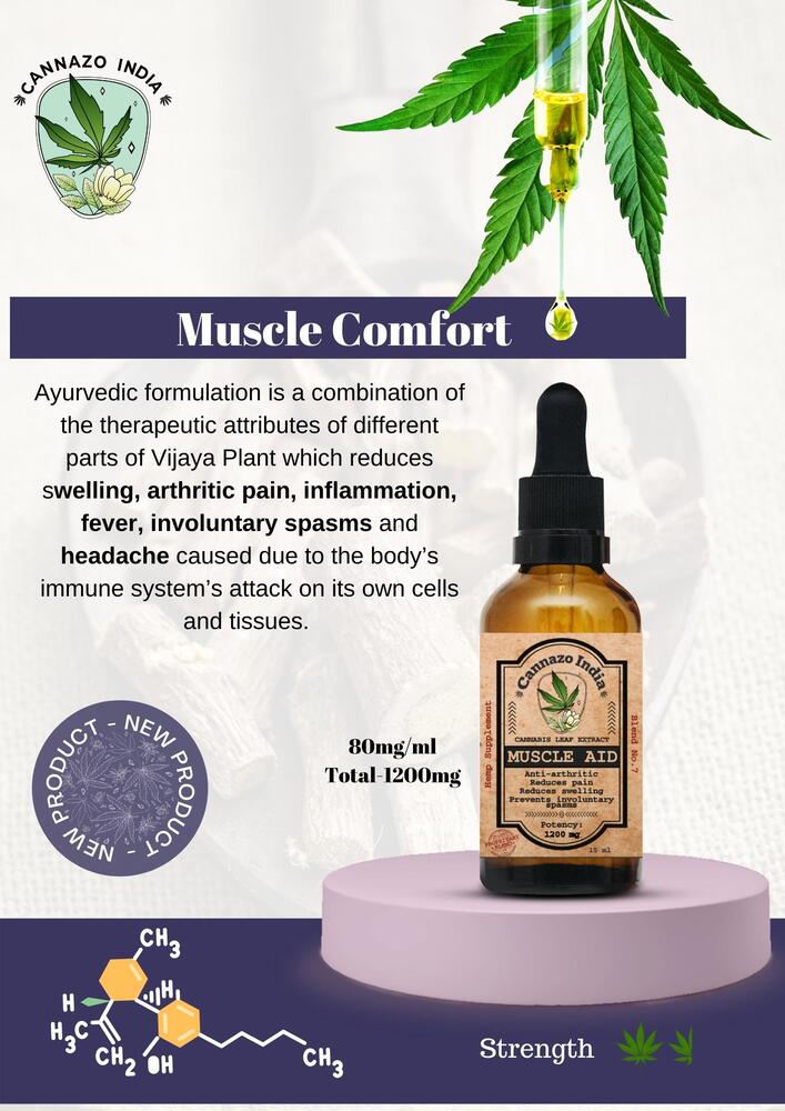 Muscle Aid (Muscle Cramps & Joint Pain) Full spectrum - 1200mg- Relieve Cramps - CBD Store India