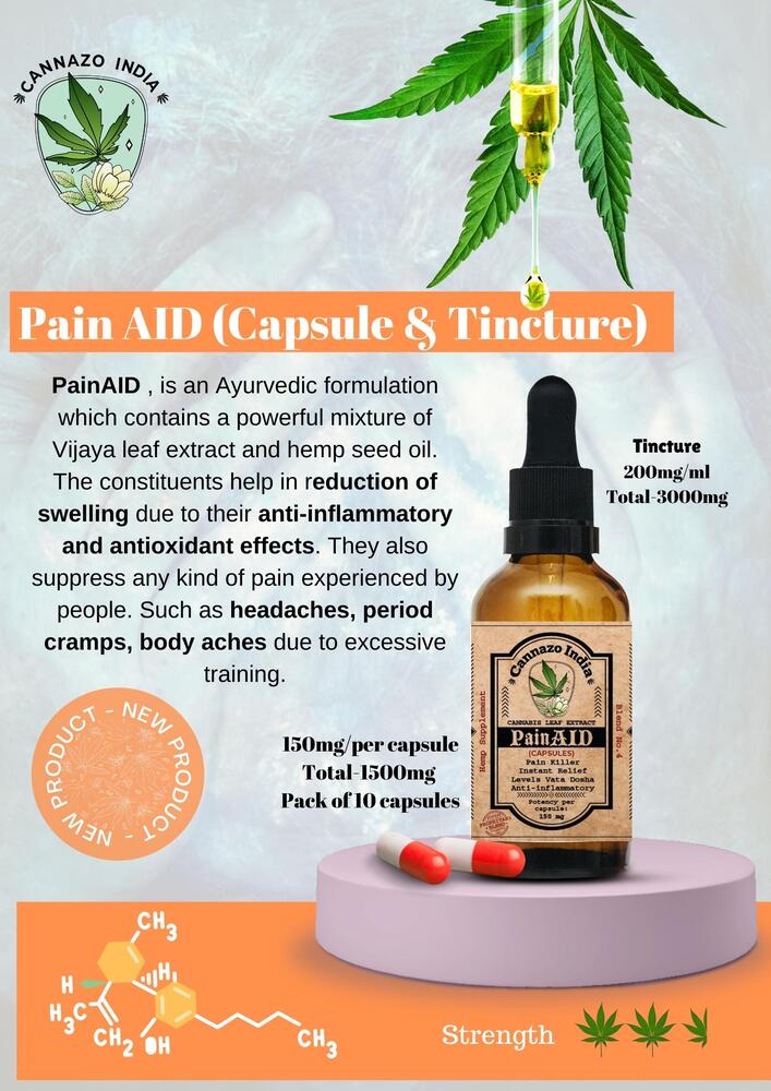 Cannazo Pain Aid Cannabis Tincture (3000mg / 10000mg) - CBD Store India