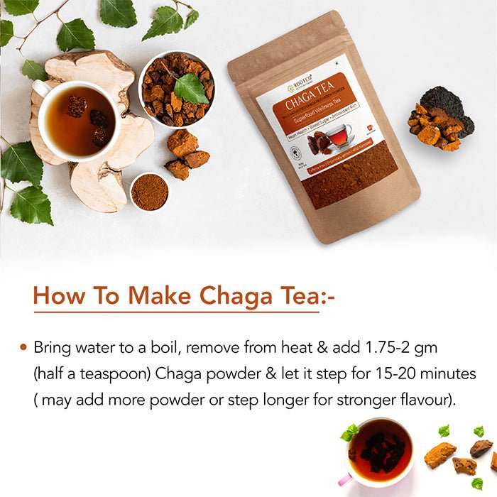 Chaga Mushroom Tea (Wild Harvested, Powdered) | 100g - CBD Store India