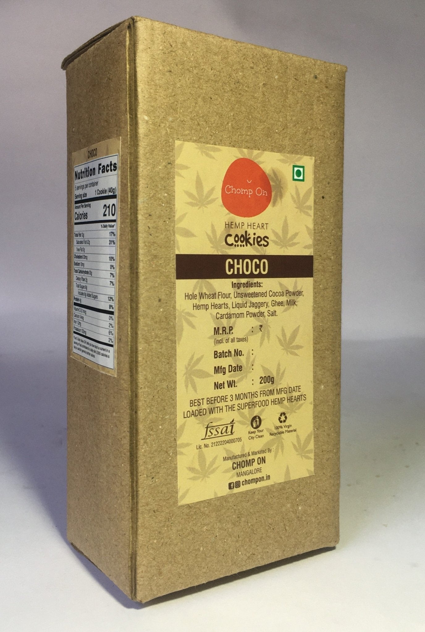 Chomp On Hemp Heart Cookies - Choco - CBD Store India