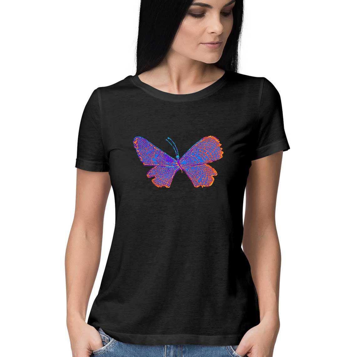 Cold Burning Heart Butterfly Women's T-Shirt.