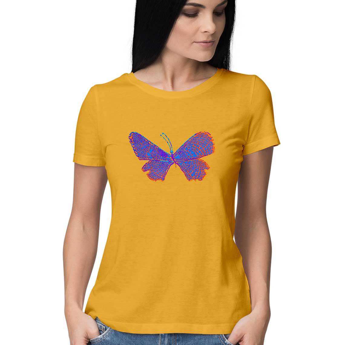 Cold Burning Heart Butterfly Women's T-Shirt - CBD Store India