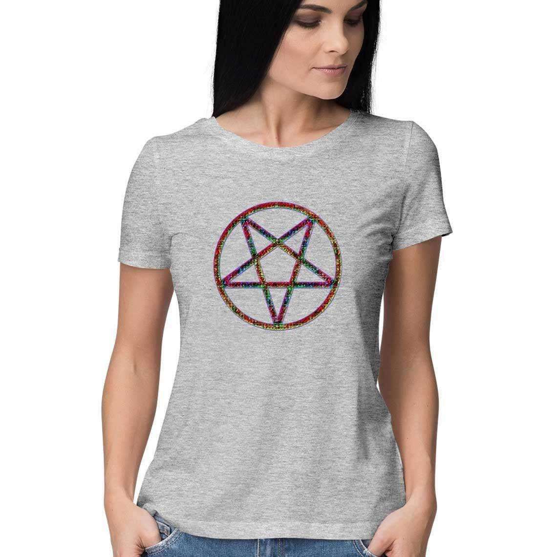 Color Burned Pentagram Women's T-Shirt.