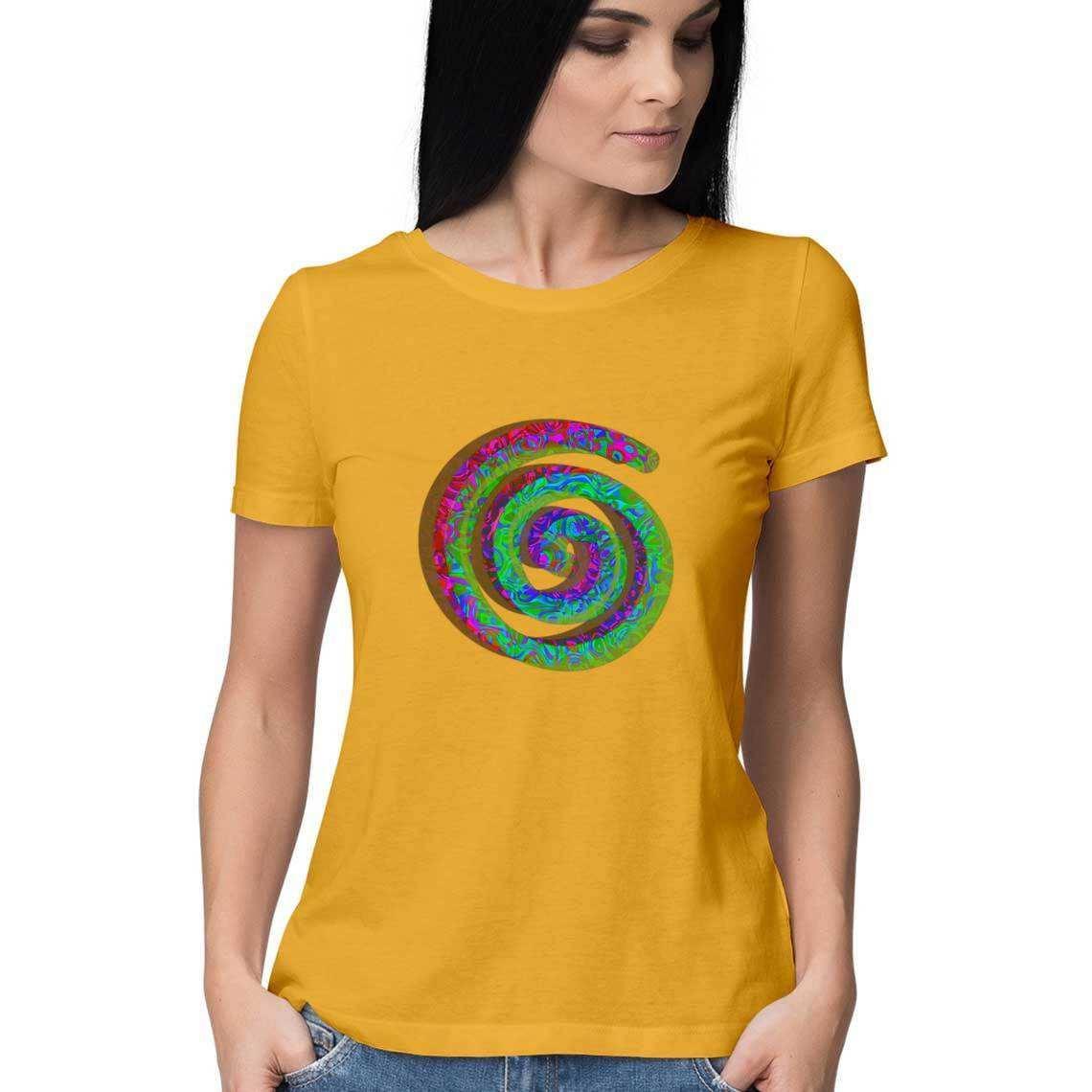 Color Burned Spiral Women's T-Shirt.