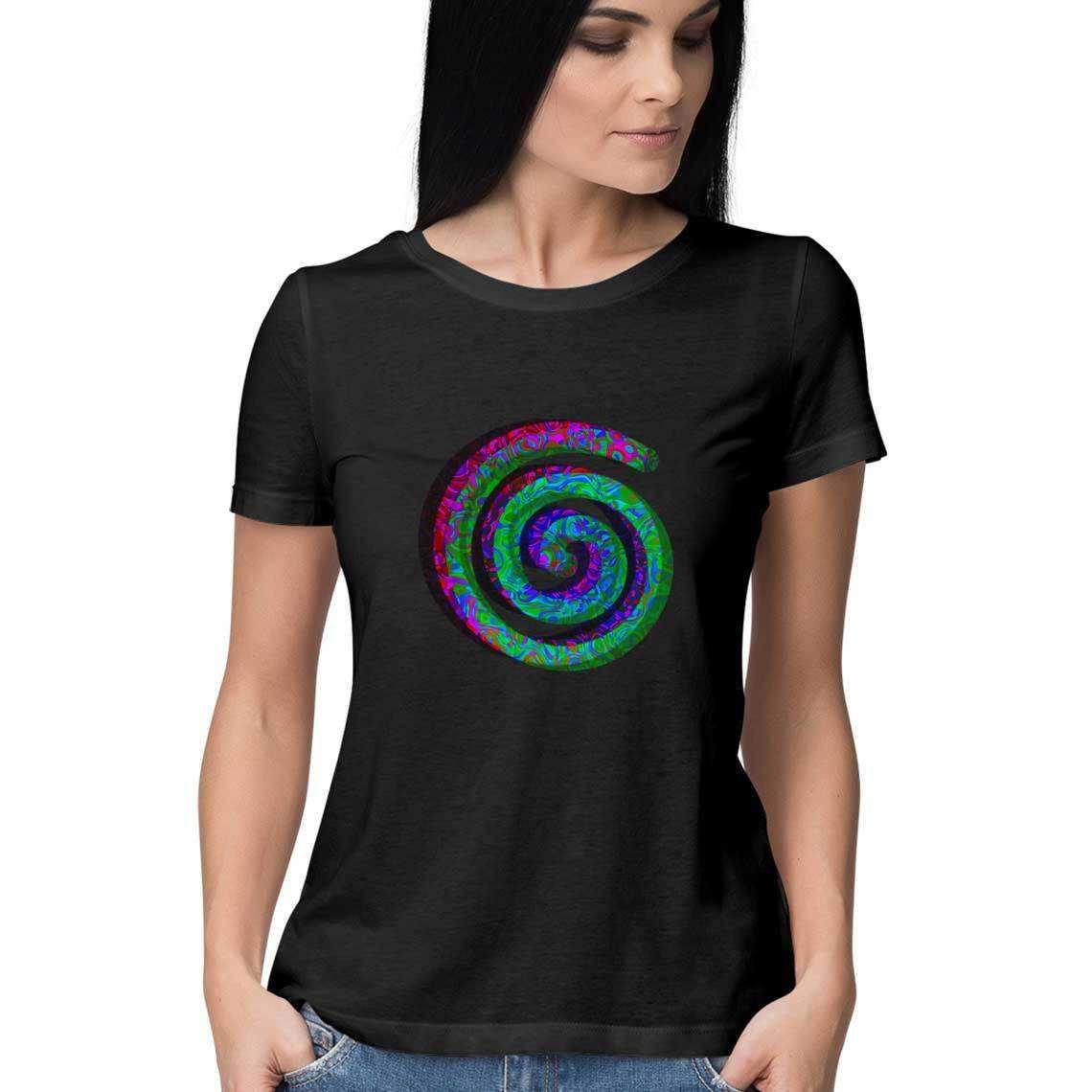 Color Burned Spiral Women's T-Shirt.