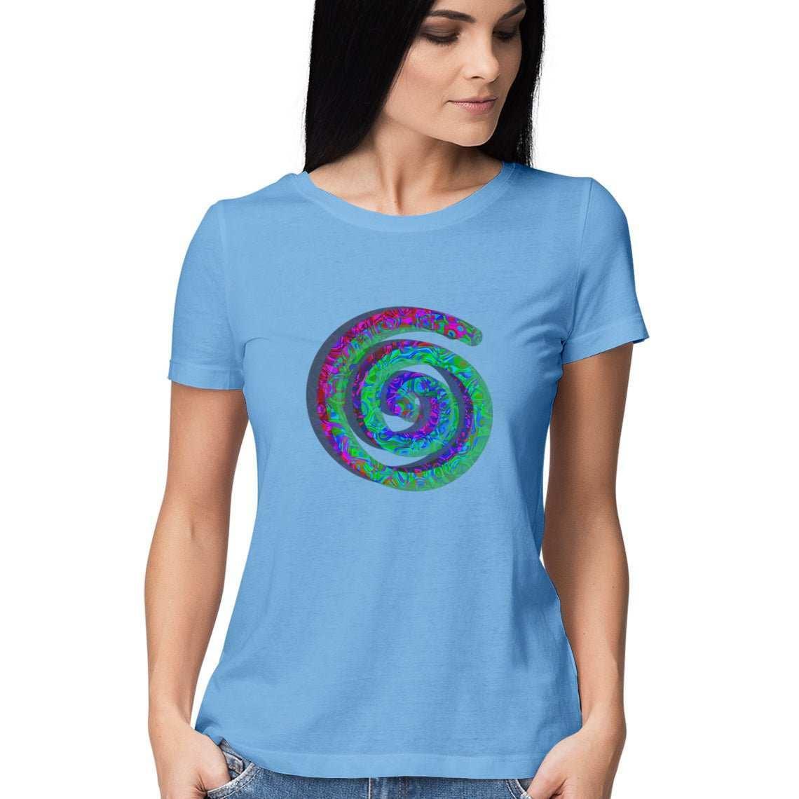 Color Burned Spiral Women's T-Shirt.
