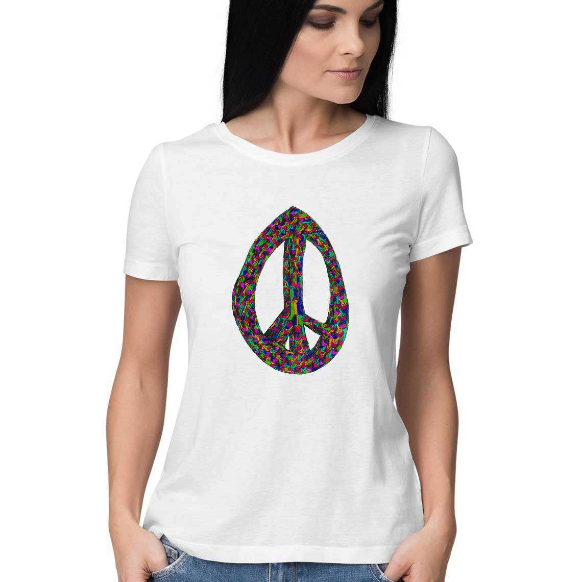 Color Me Peaceful Women's T-Shirt - CBD Store India