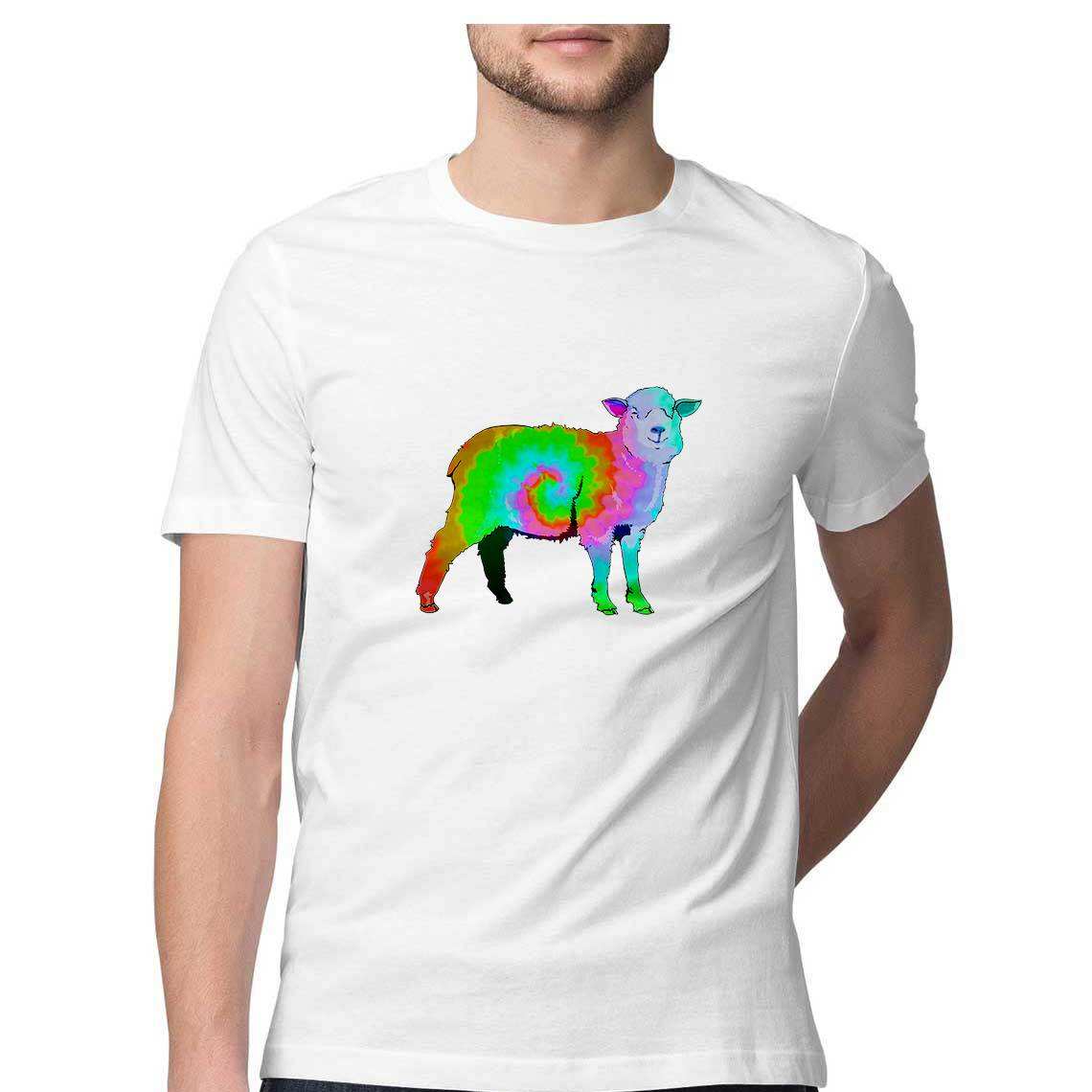 Counting Tie Dyed Sheep While you Trip Men's T-Shirt - CBD Store India