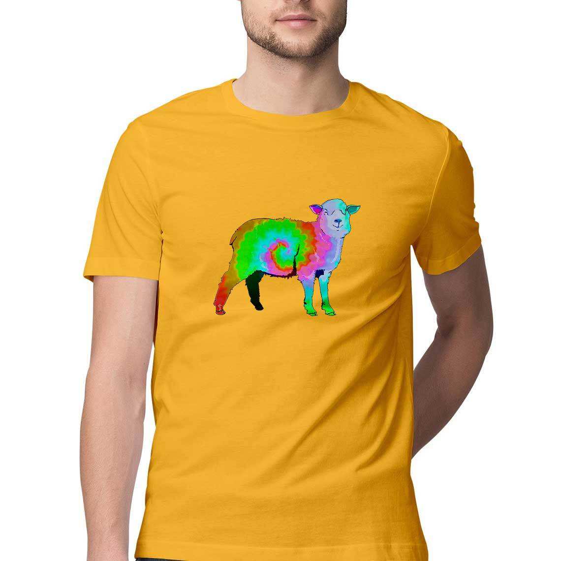 Counting Tie Dyed Sheep While you Trip Men's T-Shirt - CBD Store India