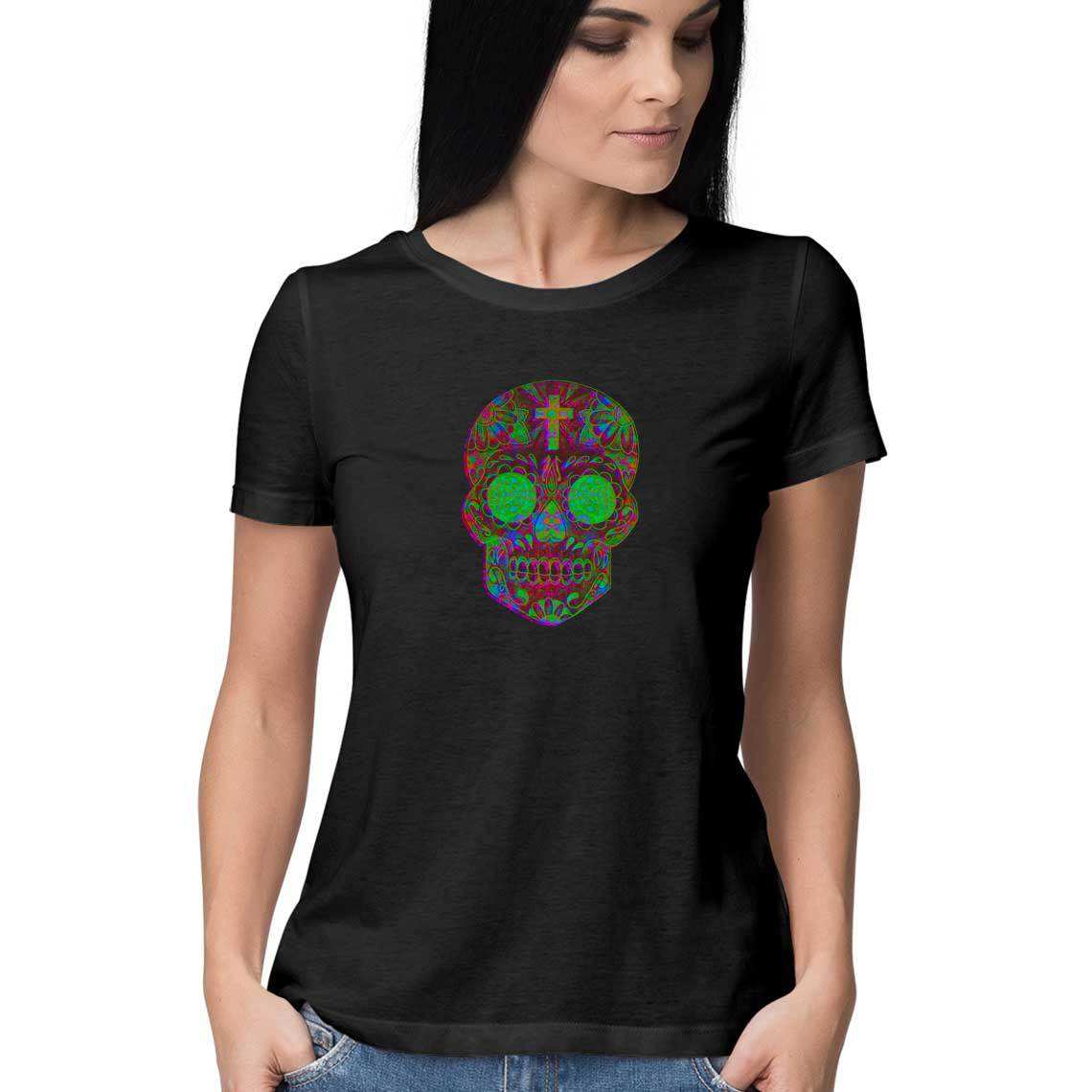 Crimson Uprising on the Day of the Dead Women's T-Shirt - CBD Store India