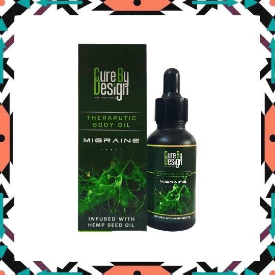Cure By Design Blend For Migraine Hemp Massage Oil.