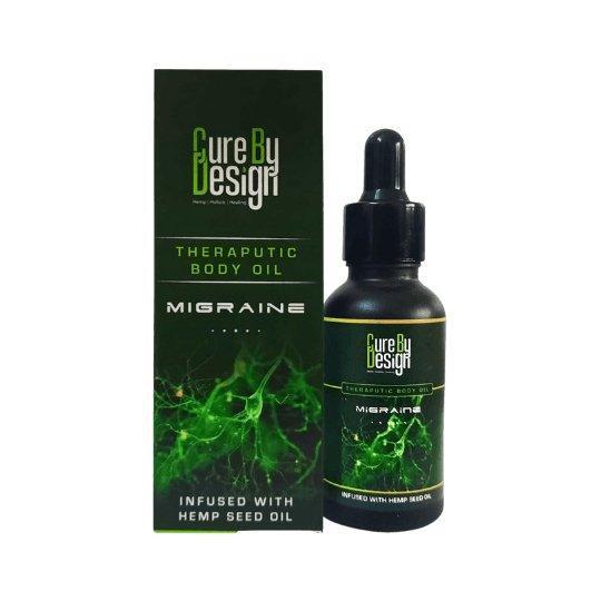 Cure By Design Blend For Migraine Hemp Massage Oil.