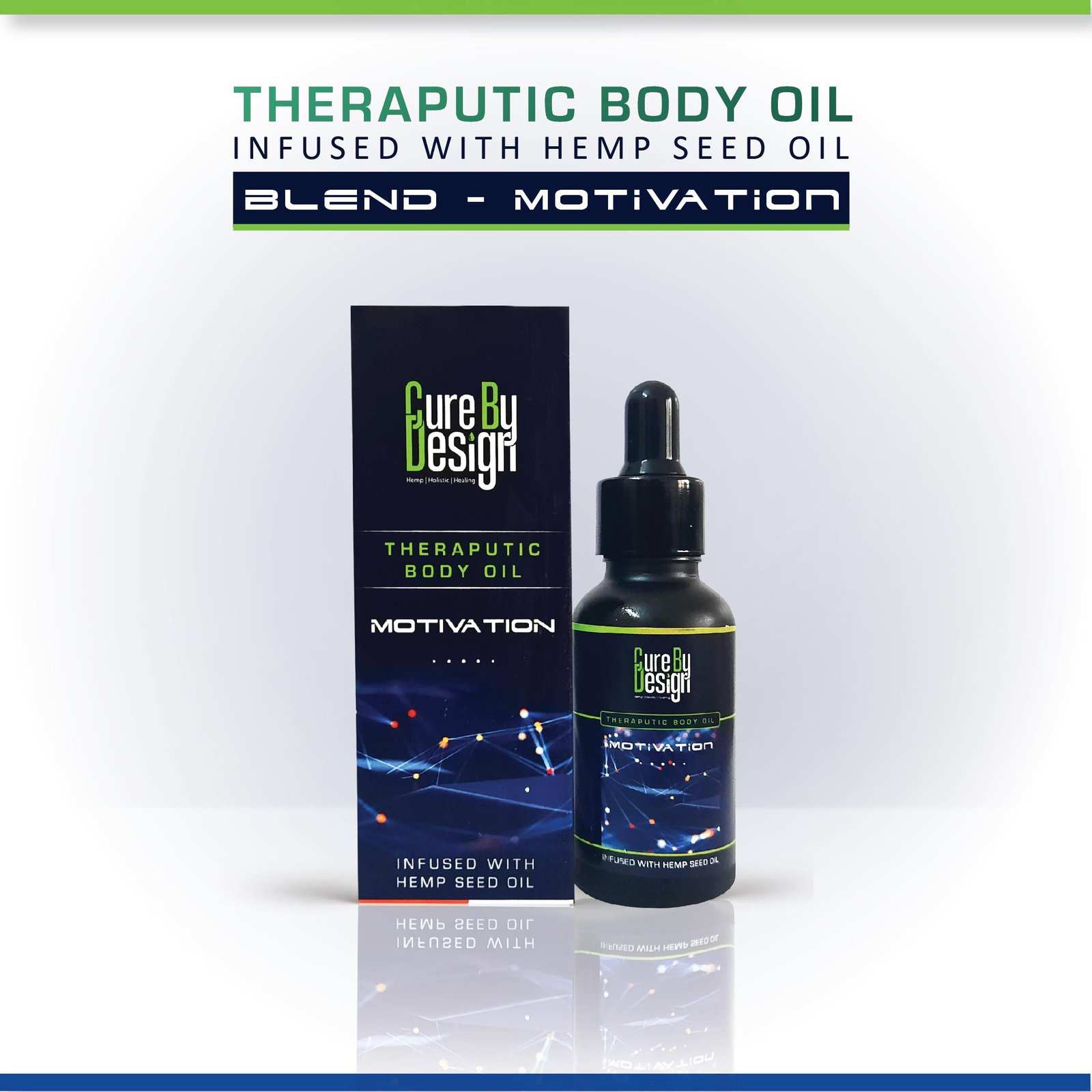 Cure By Design Blend For Motivation Hemp Massage Oil - CBD Store India