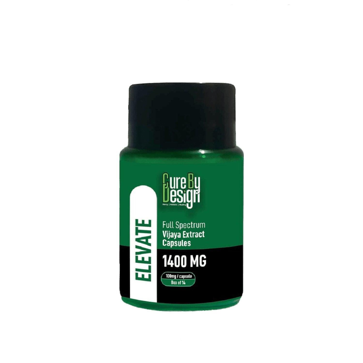 Cure By Design - Elevate | 100mg/Capsule - CBD Oil Dominant (2:1 - CBD:THC).