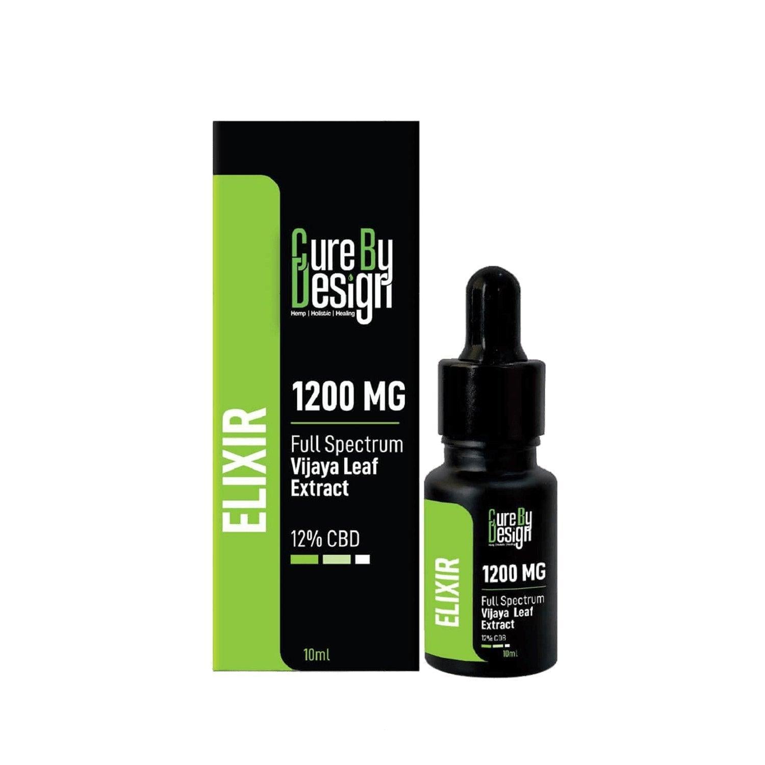 Cure By Design - Elixir -Full-Spectrum Vijaya Extract 1200 MG - 12% CBD.