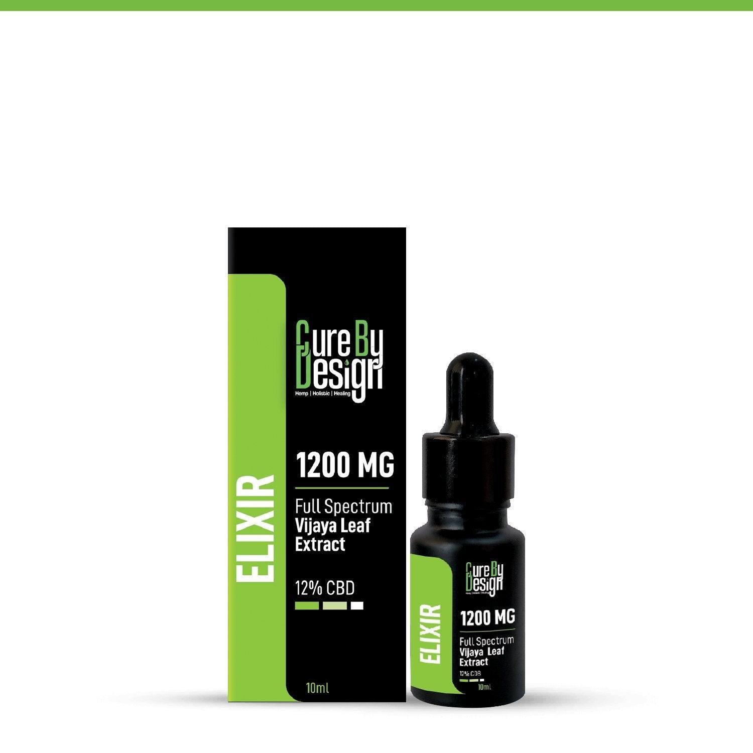 Cure By Design - Elixir -Full-Spectrum Vijaya Extract 1200 MG - 12% CBD.