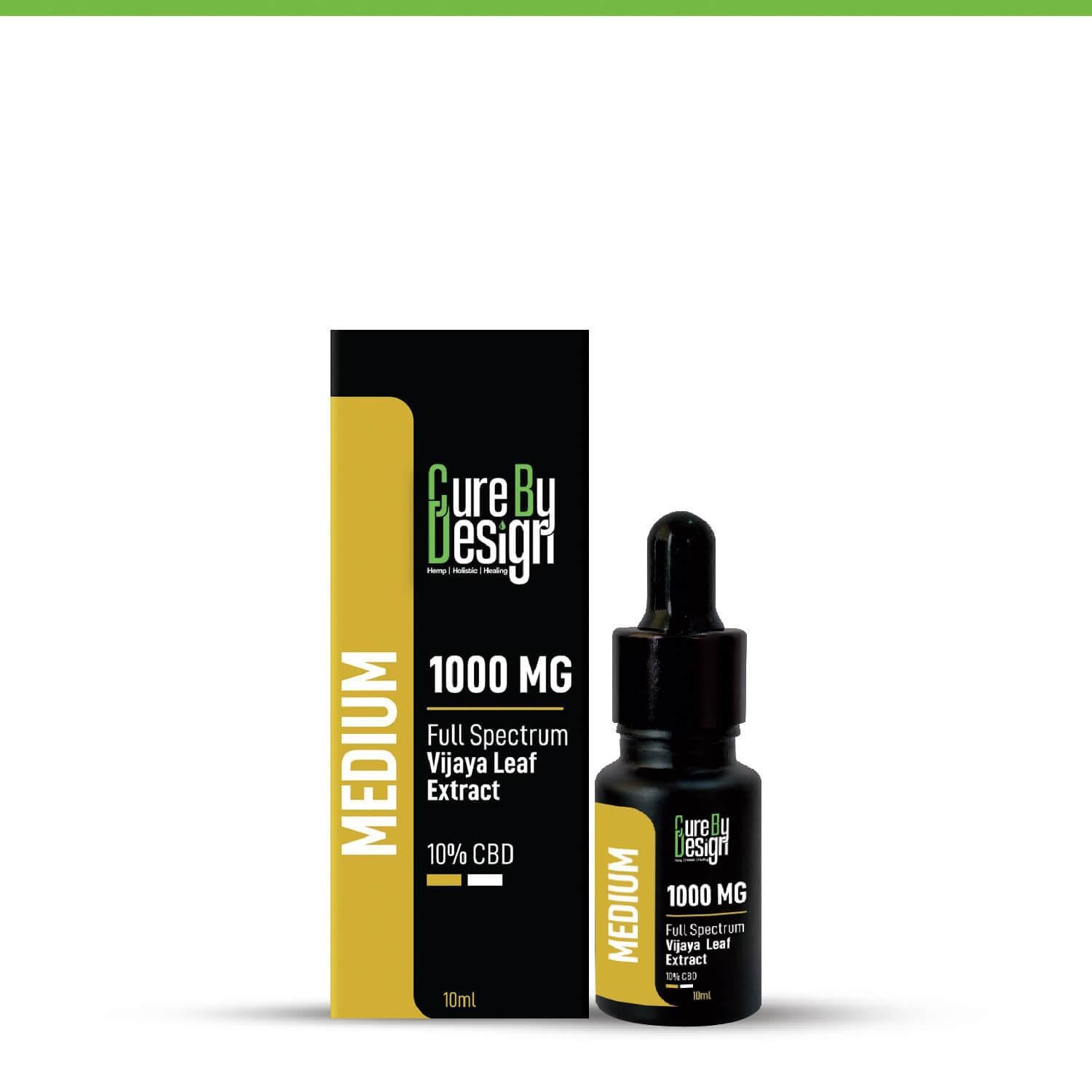 Cure By design - Full-Spectrum Vijaya Leaf Extract, 10% CBD, 1000MG (Medium).