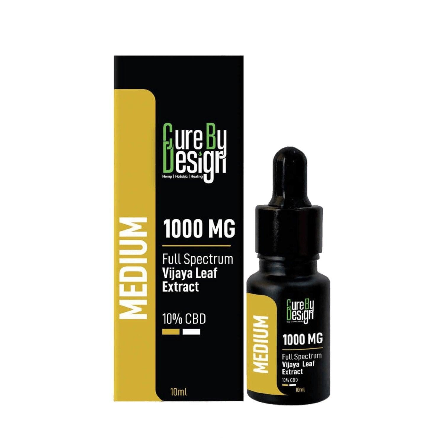 Cure By design - Full-Spectrum Vijaya Leaf Extract, 10% CBD, 1000MG (Medium).