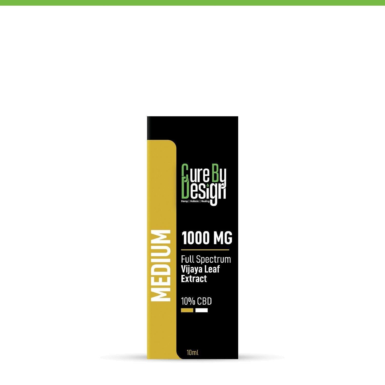 Cure By design - Full-Spectrum Vijaya Leaf Extract, 10% CBD, 1000MG (Medium).