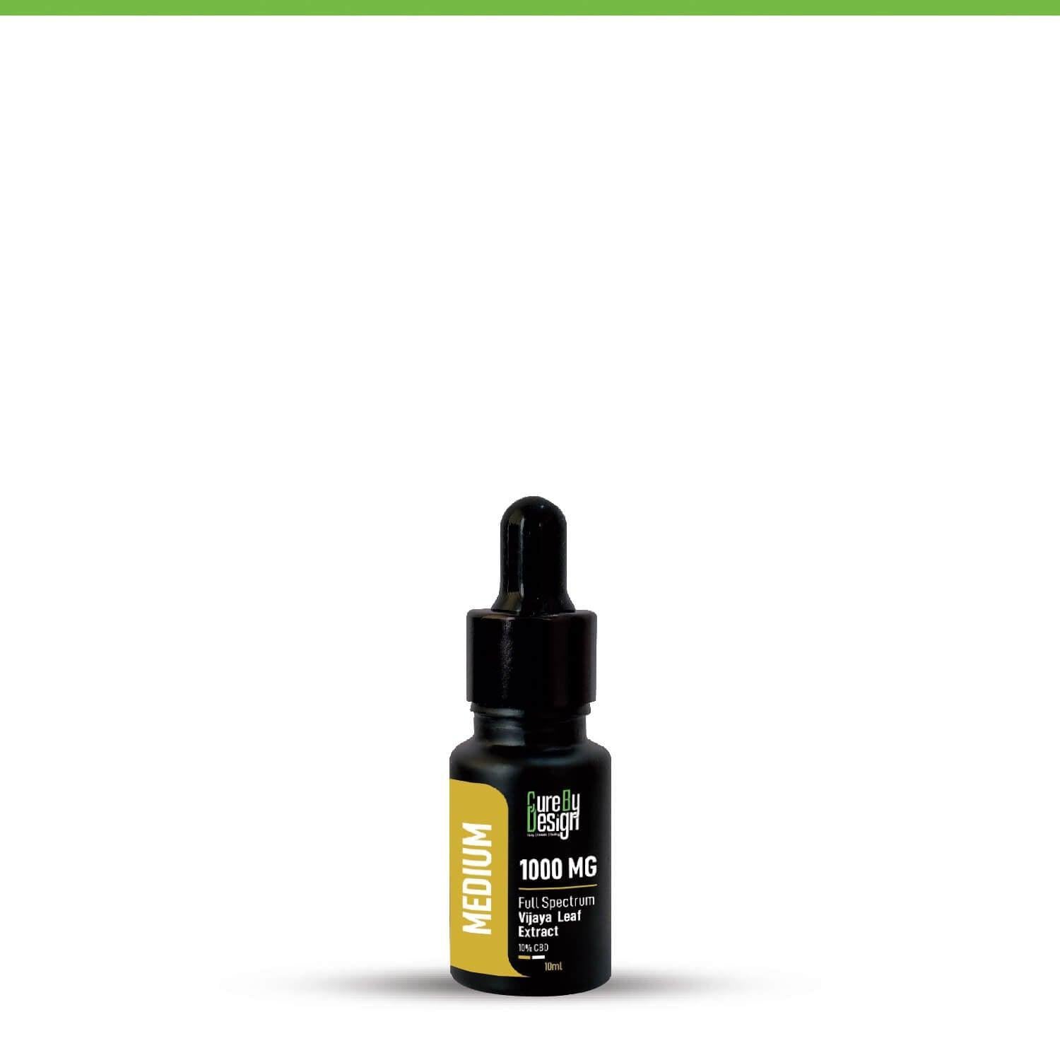 Cure By design - Full-Spectrum Vijaya Leaf Extract, 10% CBD, 1000MG (Medium).