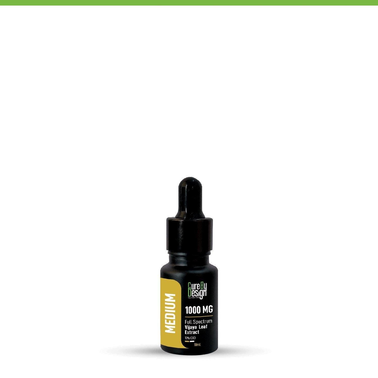 Cure By design - Full-Spectrum Vijaya Leaf Extract, 10% CBD, 1000MG (Medium).