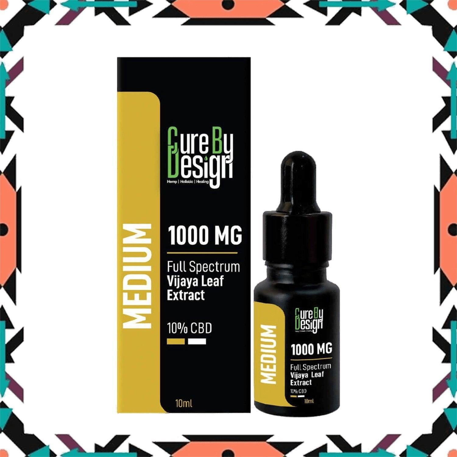 Cure By design - Full-Spectrum Vijaya Leaf Extract, 10% CBD, 1000MG (Medium).