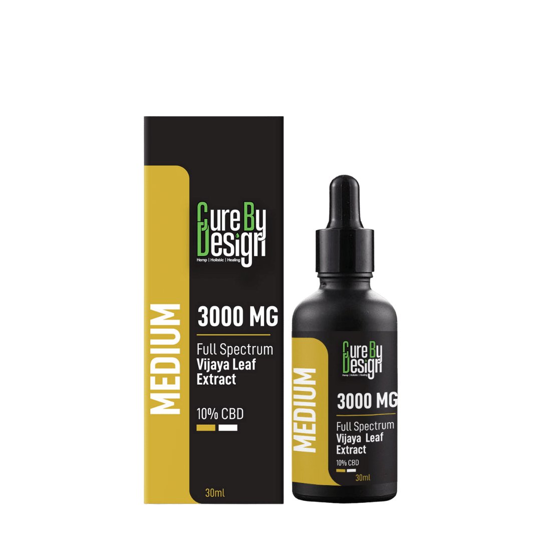 Cure By Design - Full-Spectrum Vijaya Leaf Extract - 10% CBD, 3000MG (Medium) - CBD Store India