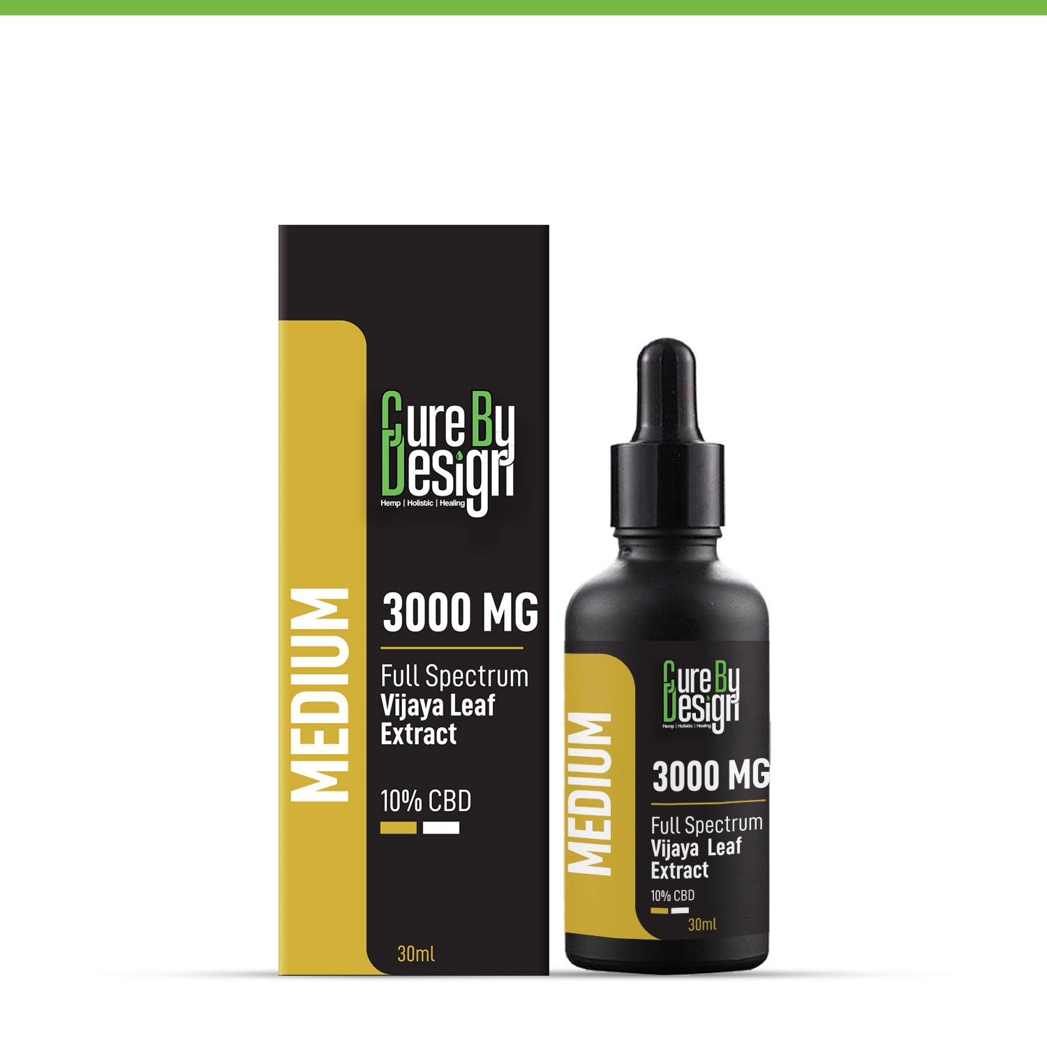 Cure By Design - Full-Spectrum Vijaya Leaf Extract - 10% CBD, 3000MG (Medium) - CBD Store India