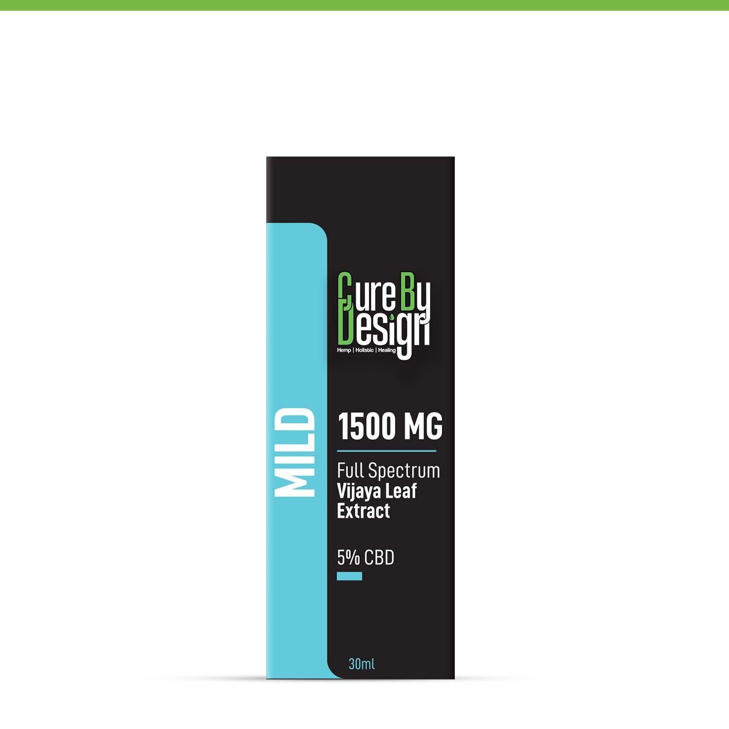Cure By Design - Full-Spectrum Vijaya Leaf Extract, 5% CBD, 1500MG (Mild).
