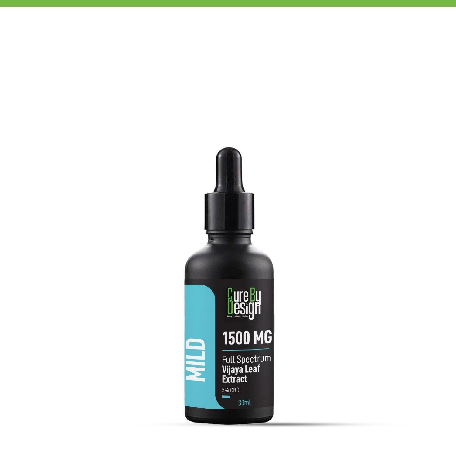 Cure By Design - Full-Spectrum Vijaya Leaf Extract, 5% CBD, 1500MG (Mild).