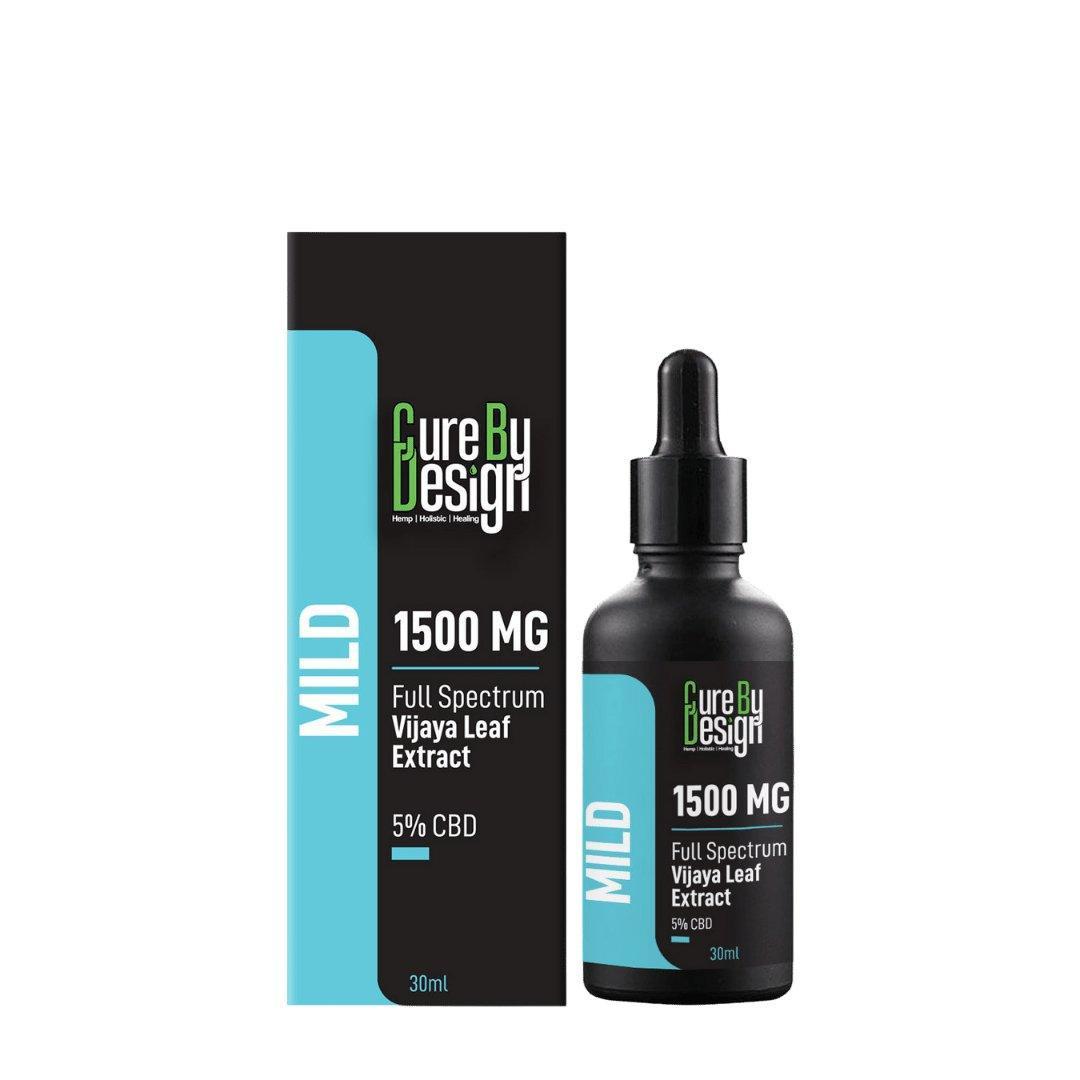 Cure By Design - Full-Spectrum Vijaya Leaf Extract, 5% CBD, 1500MG (Mild).