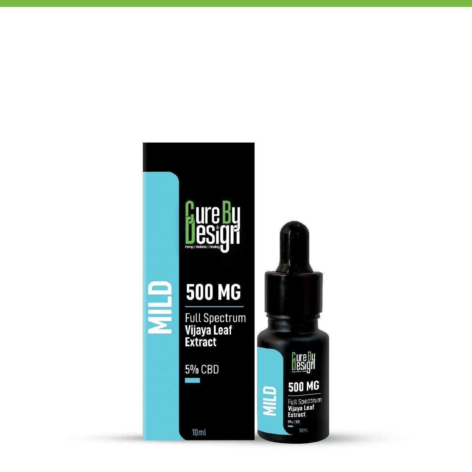Cure By Design - Full-Spectrum Vijaya Leaf Extract, 5% CBD, 500MG (Mild).