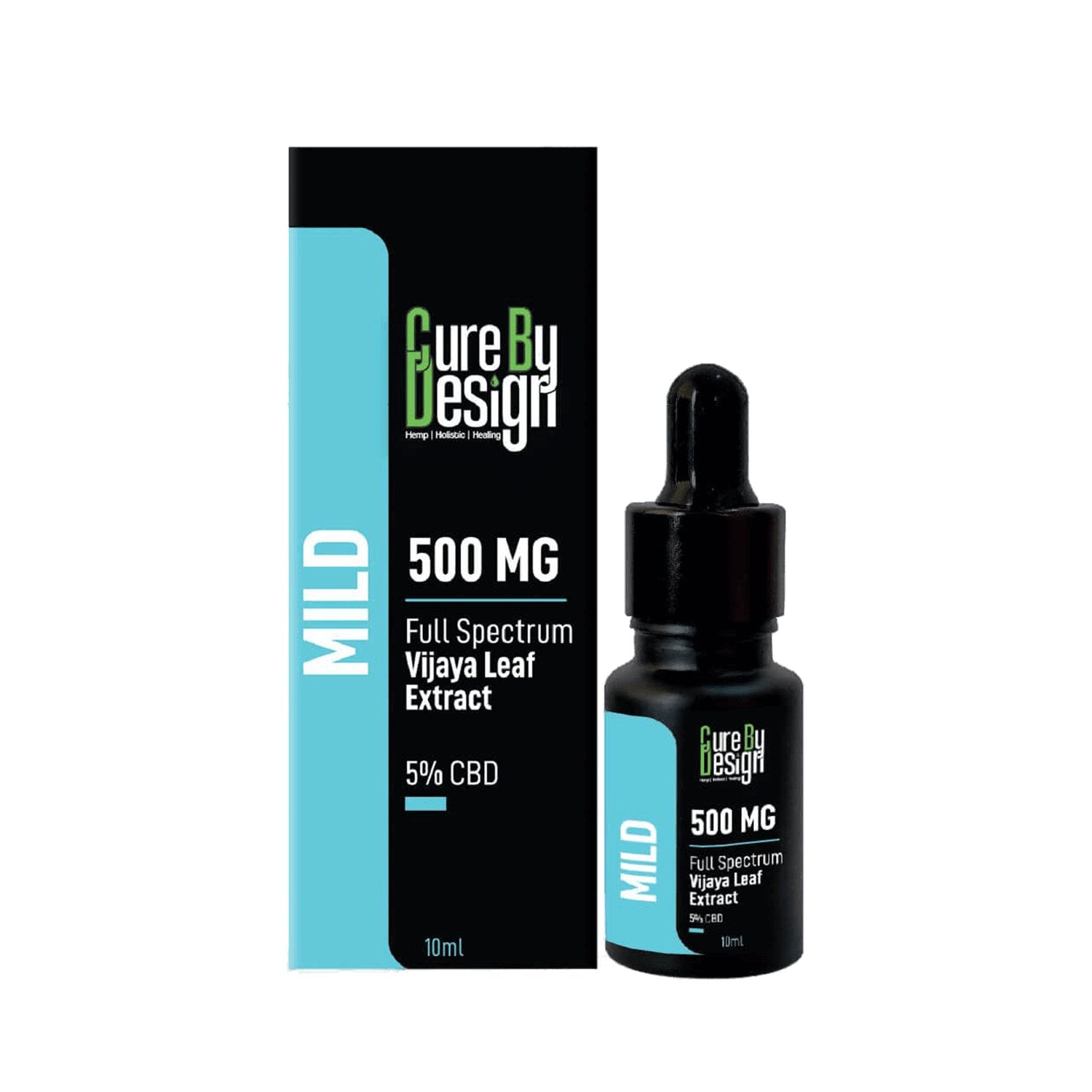 Cure By Design - Full-Spectrum Vijaya Leaf Extract, 5% CBD, 500MG (Mild) - CBD Store India