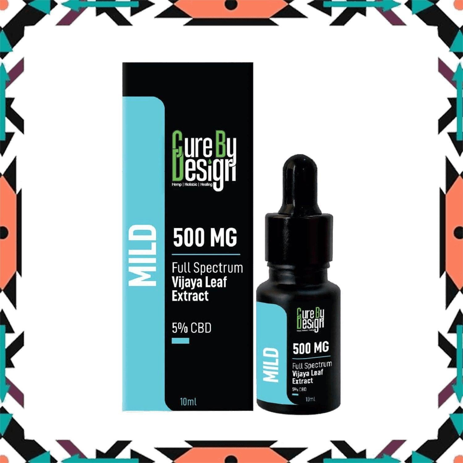 Cure By Design - Full-Spectrum Vijaya Leaf Extract, 5% CBD, 500MG (Mild).