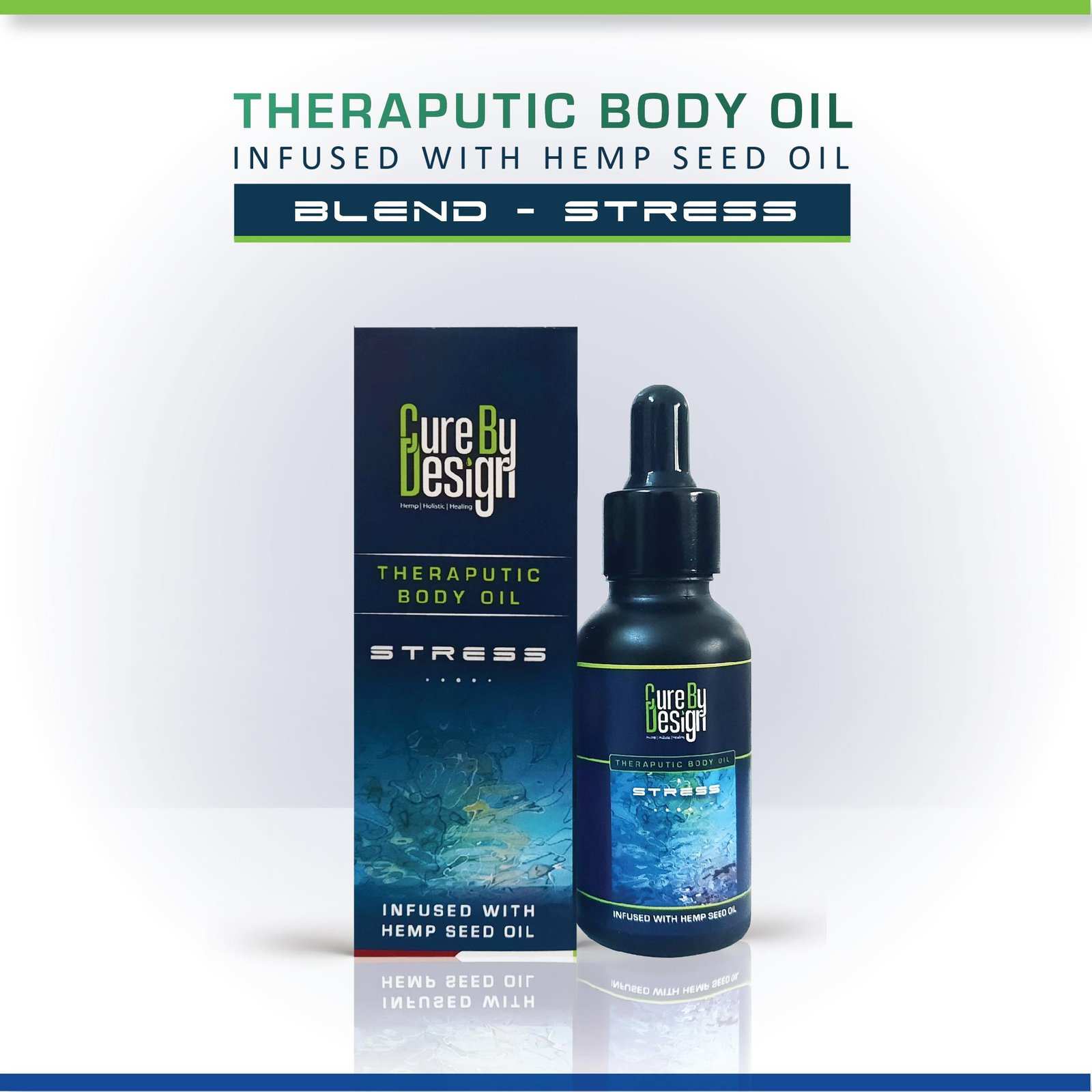 Cure By Design Hemp Blend Massage Oil For Stress - CBD Store India