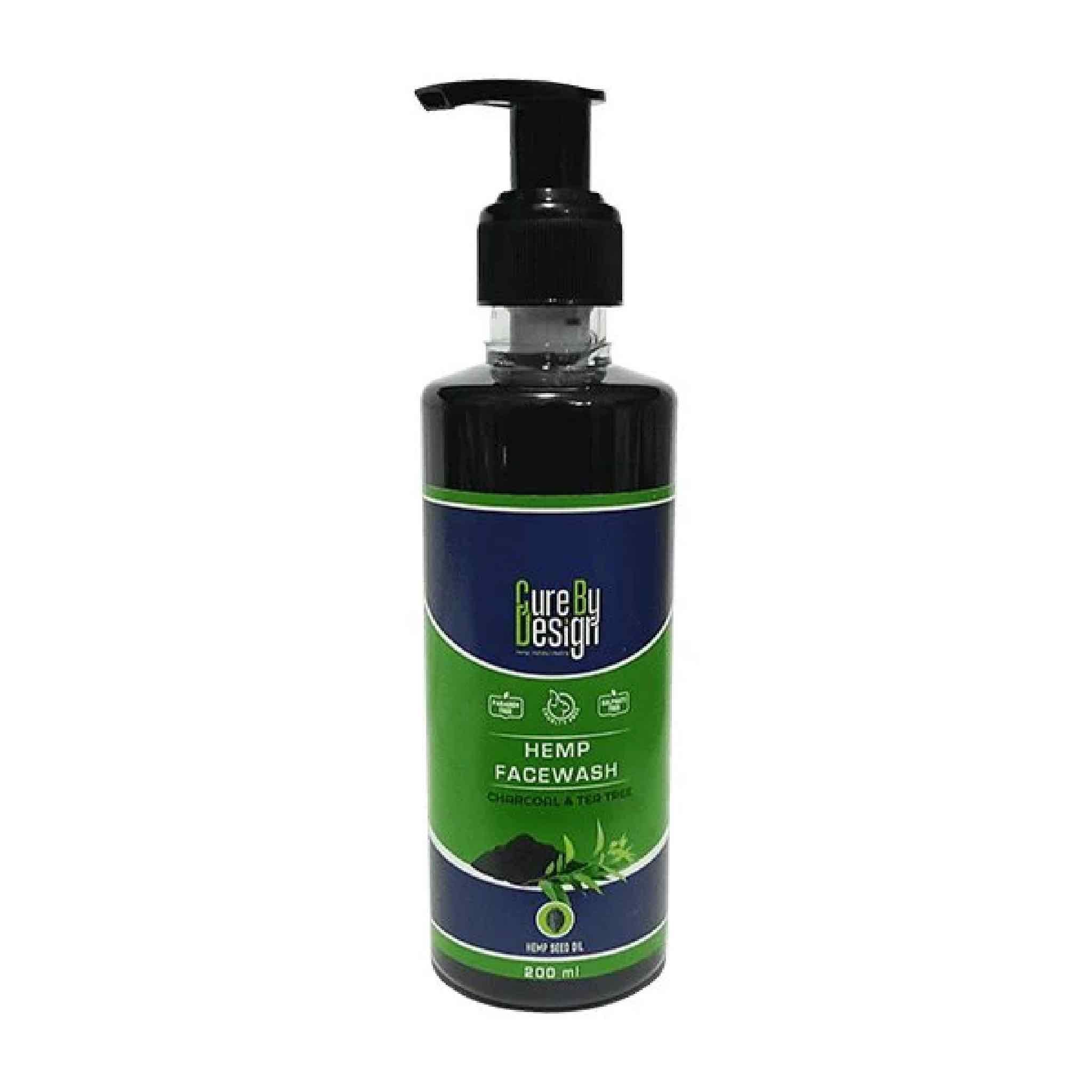 Cure By Design Hemp, Charcoal & Tea Tree Face Wash - CBD Store India