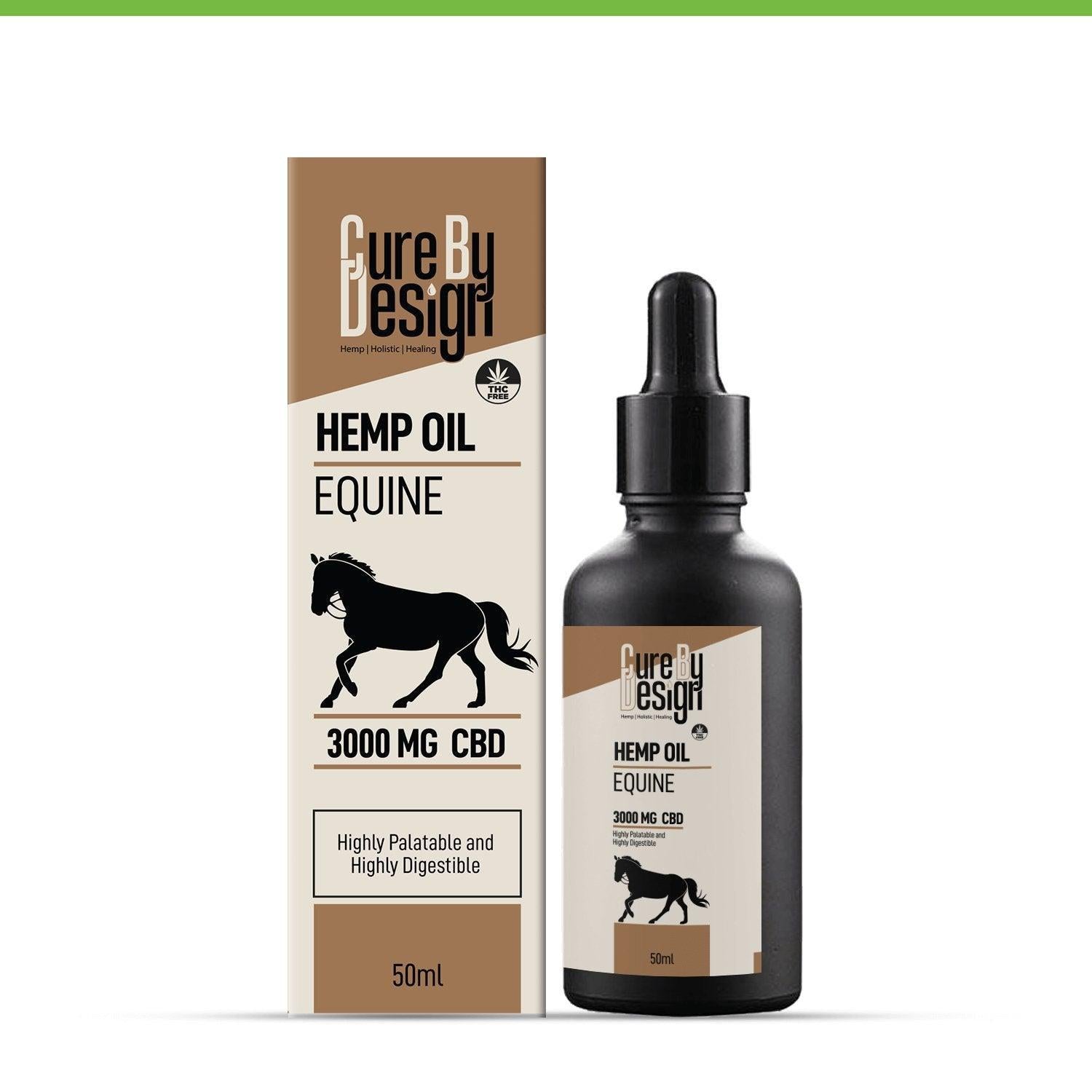Cure By Design Hemp Oil for Equine 3000mg CBD.