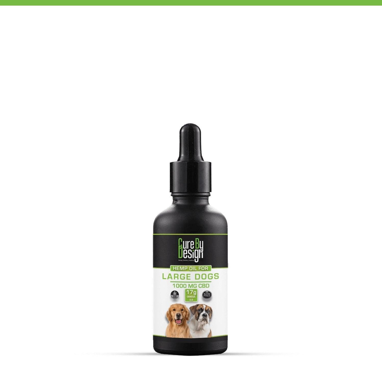Cure By Design Cannabidiol Oil for Large Dogs 1000mg CBD.