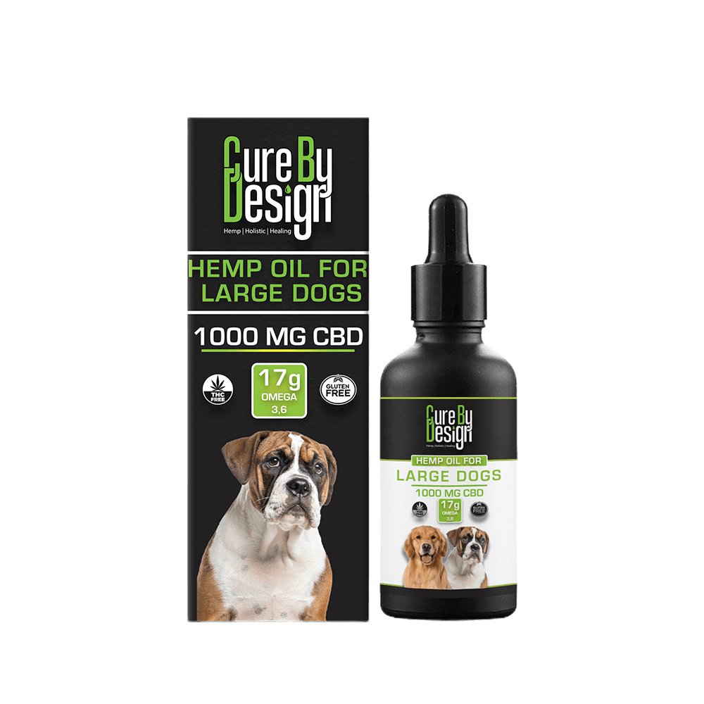 Cure By Design Hemp Oil for Large Dogs 1000mg CBD - CBD Store India