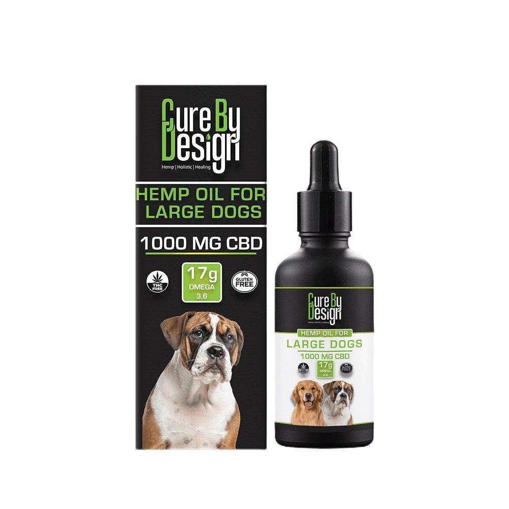 Cure By Design Cannabidiol Oil for Large Dogs 1000mg CBD.