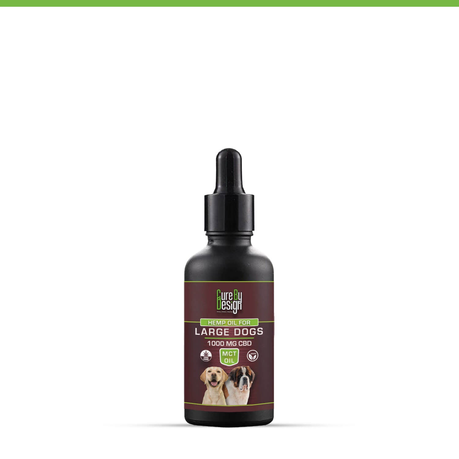 Cure By Design Hemp Oil for Large Dogs 1000mg CBD MCT - CBD Store India