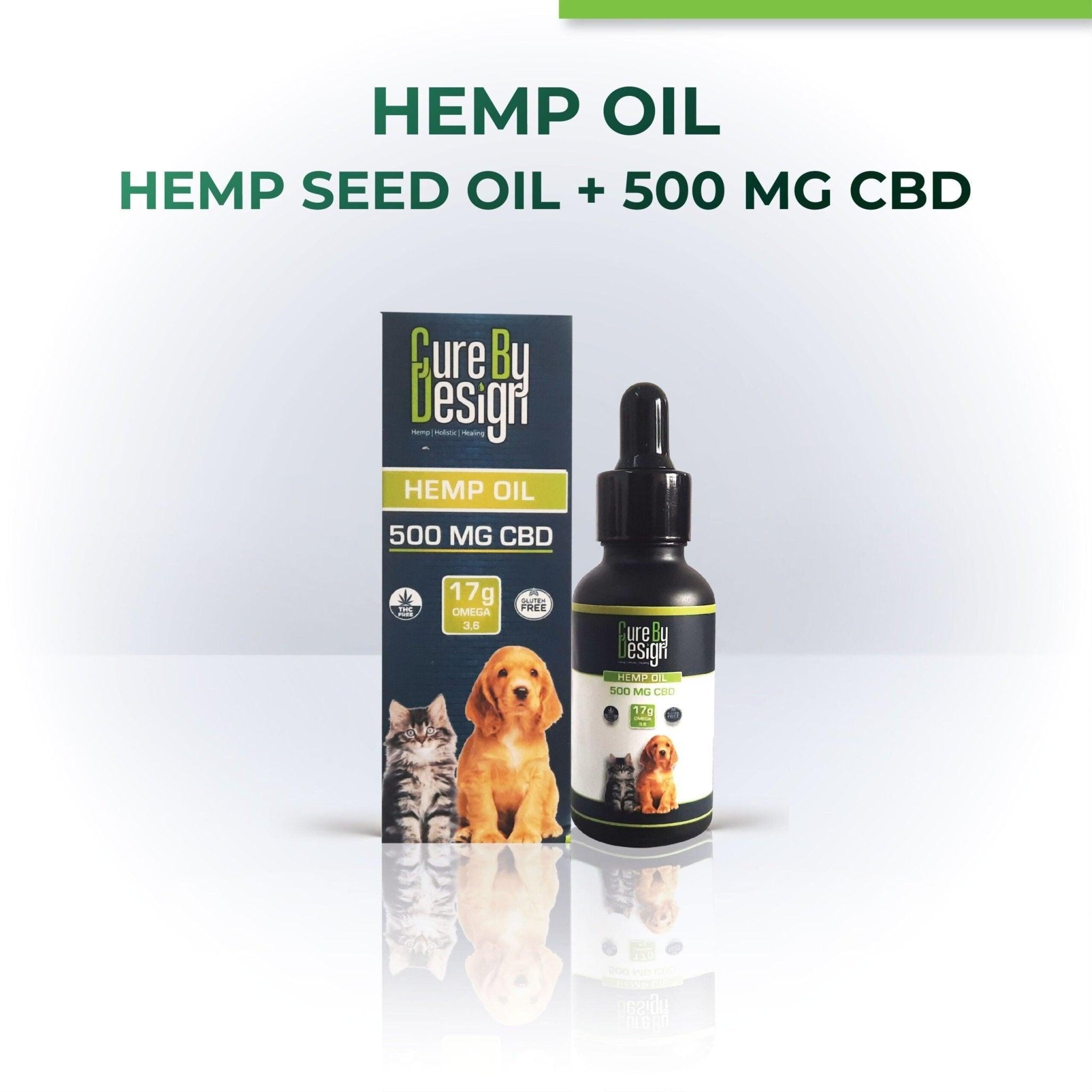 Cure By Design CBD Oil for Pets - 500mg Cannabidiol.