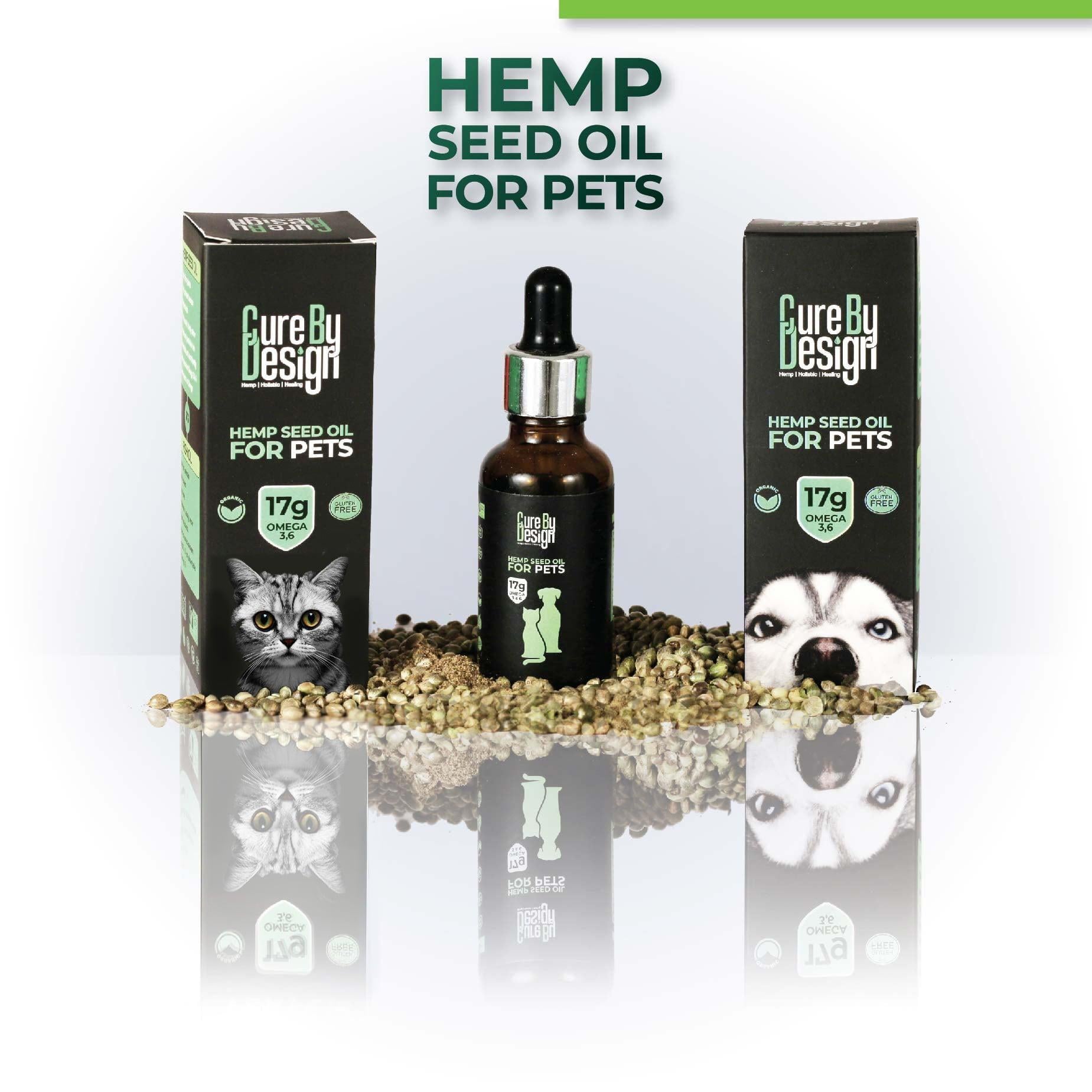 Cure By Design Hemp Seed Oil For Pets.