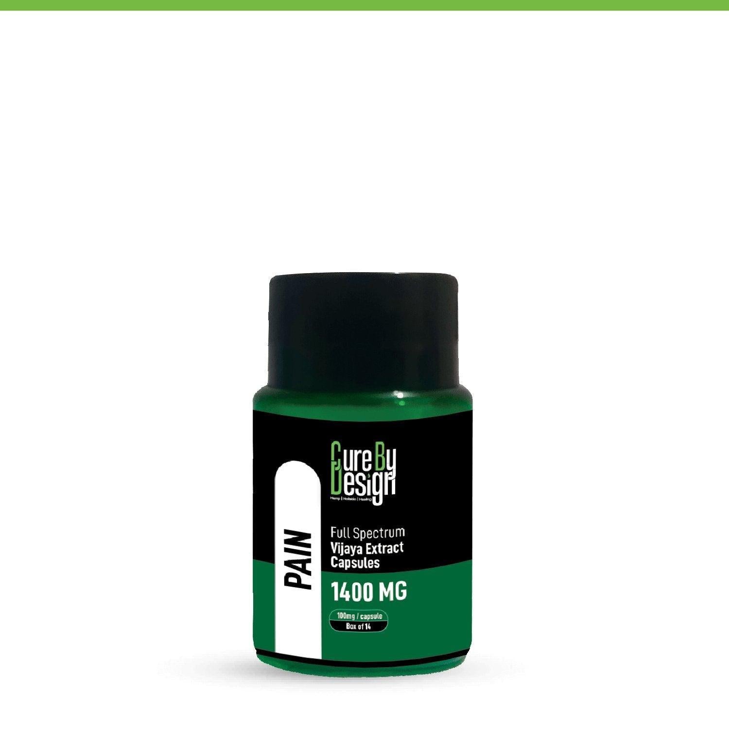 Cure By Design - Pain | 100mg/Capsule - THC Dominant (1:4 - CBD:THC).