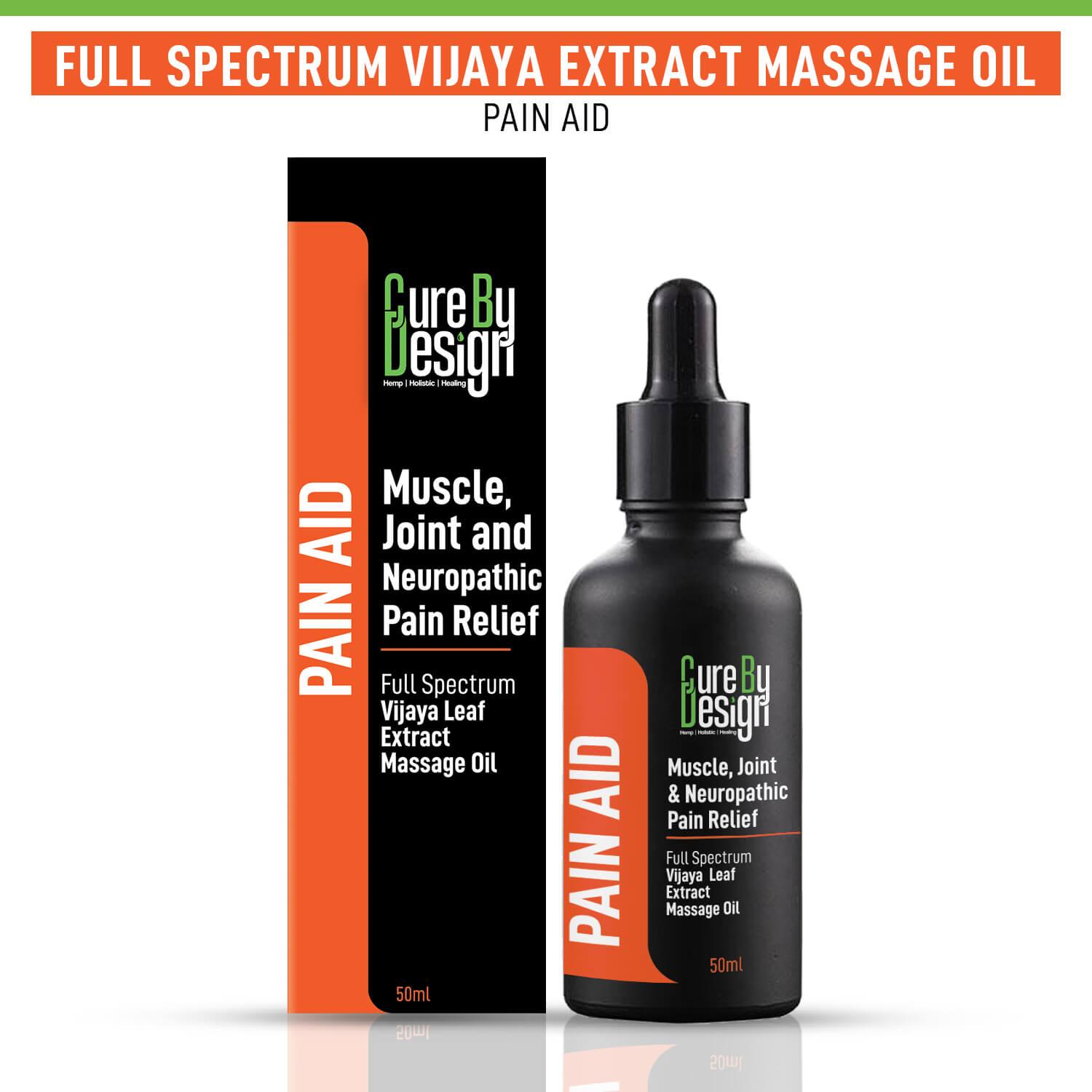 Cure By Design - Pain Aid (1%) Polyherbal Massage Oilmassage oilCure By Design - Pain Aid (1%) Polyherbal Massage Oil | CBD store India