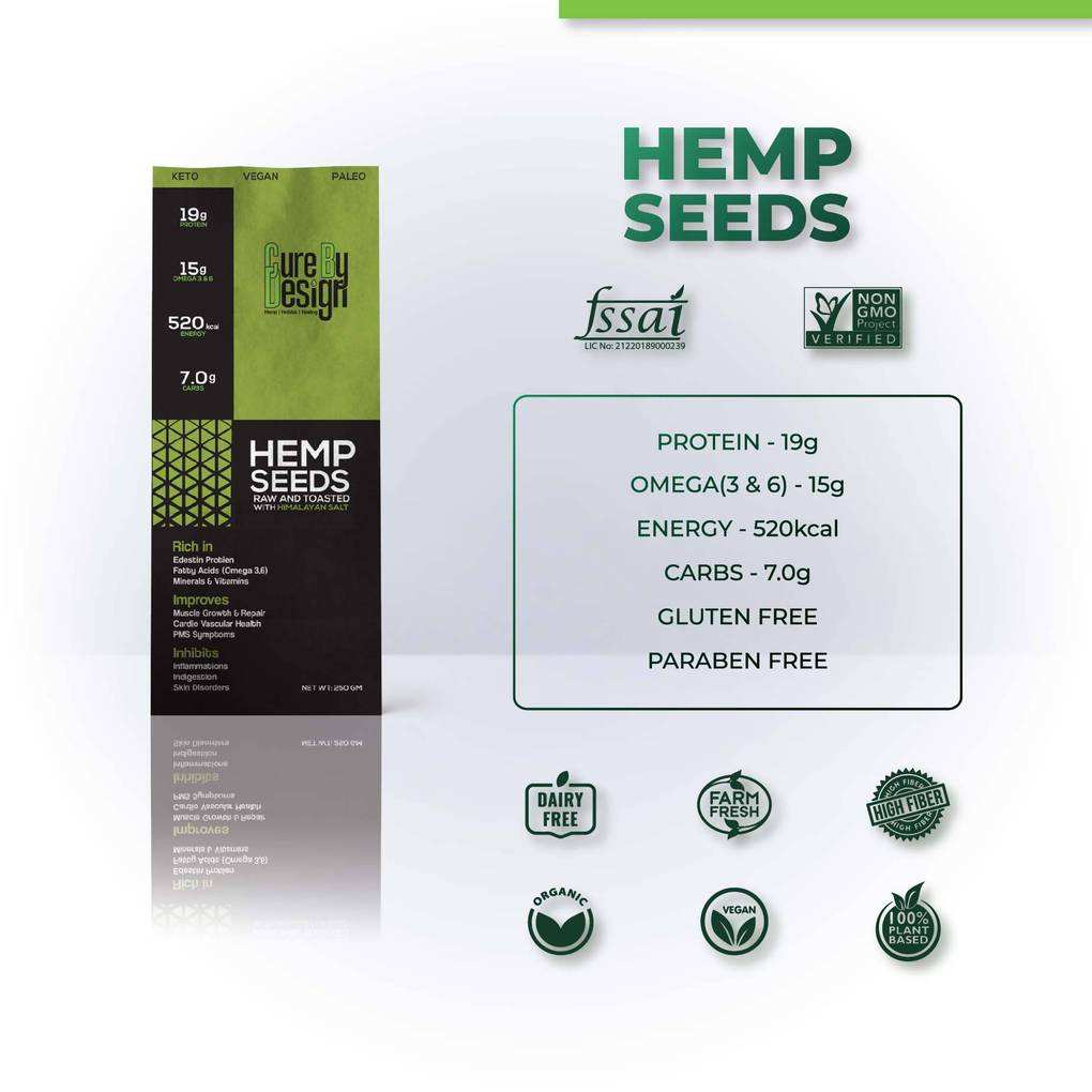 Cure By Design Roasted Hemp Seeds With Pink Himalayan Salt - CBD Store India