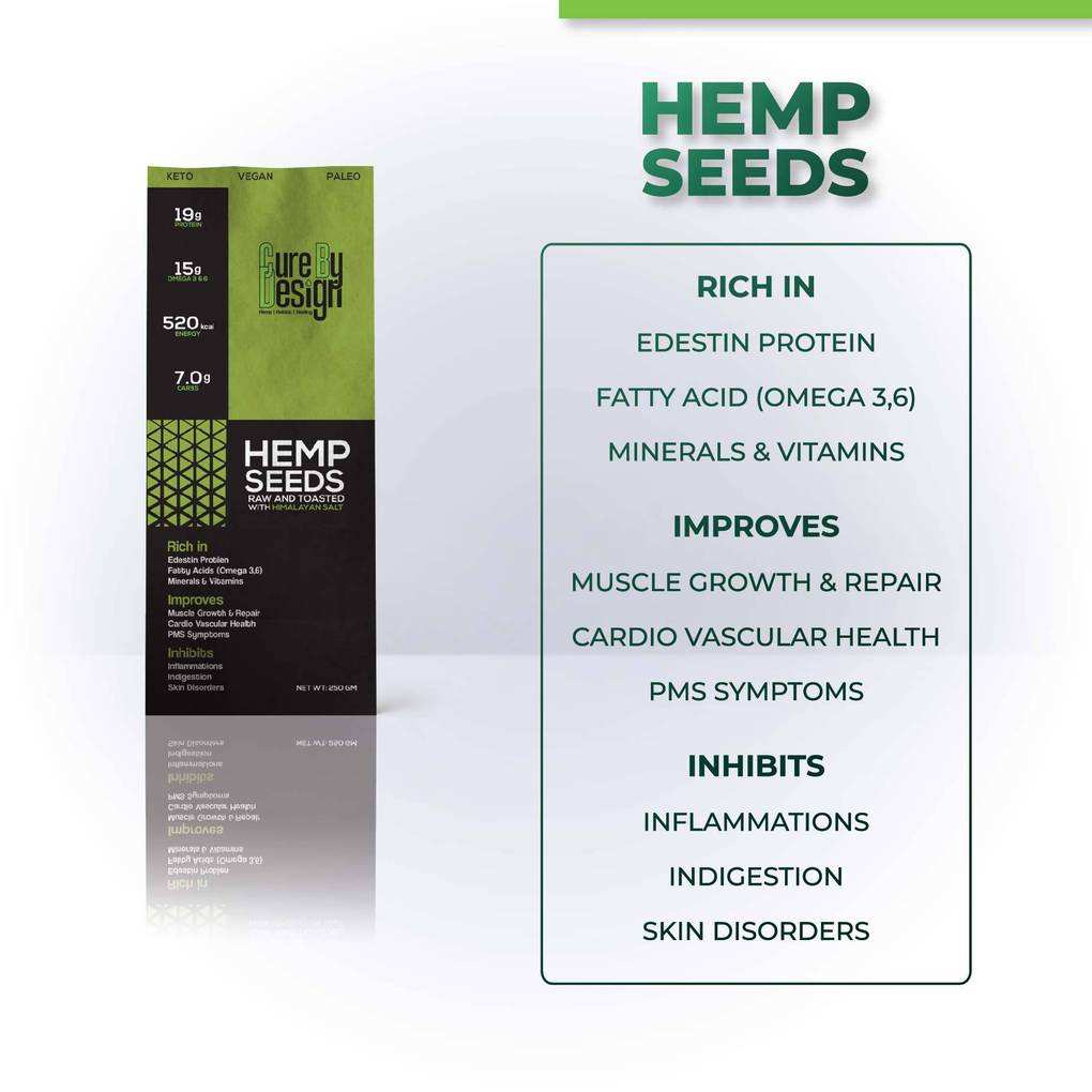 Cure By Design Roasted Hemp Seeds With Pink Himalayan Salt - CBD Store India