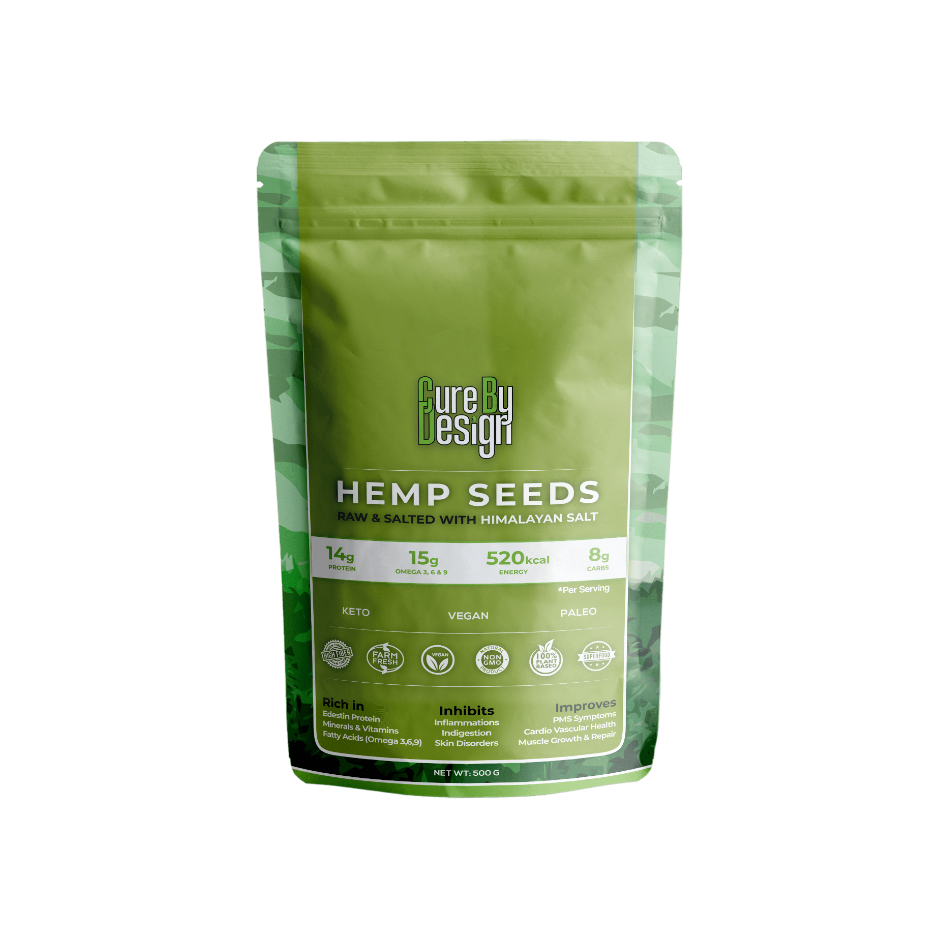 Cure By Design Roasted Hemp Seeds With Pink Himalayan Salt - CBD Store India