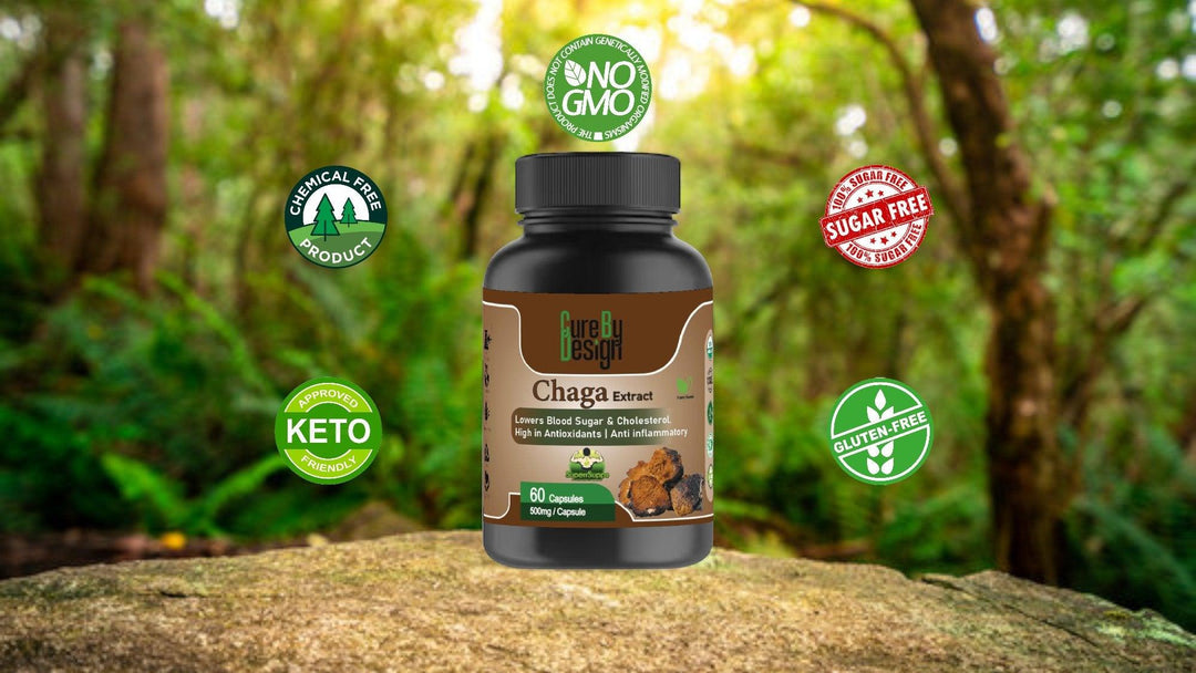 Cure By Design - Superrsupps Chaga Mushroom CapsulesChaga Mushroom Capsule