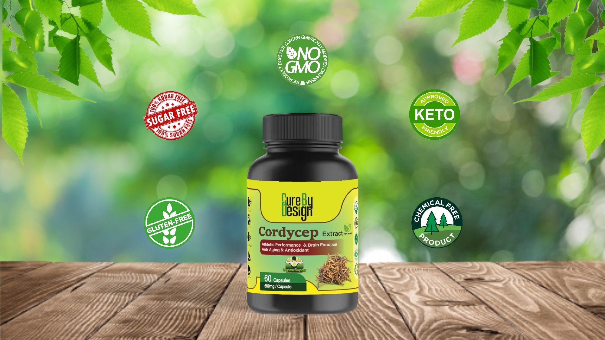 Cure By Design - Superrsupps Cordyceps Capsules - CBD Store India